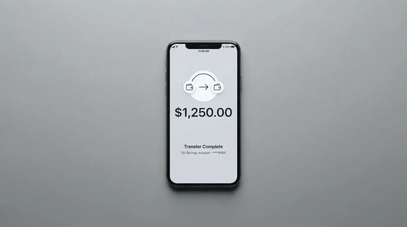 A phone showing a stablecoin transfer screen