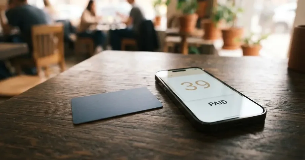 A payment card next to a phone with a crypto wallet app open