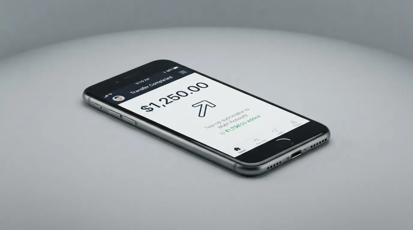 A phone showing a stablecoin transfer screen