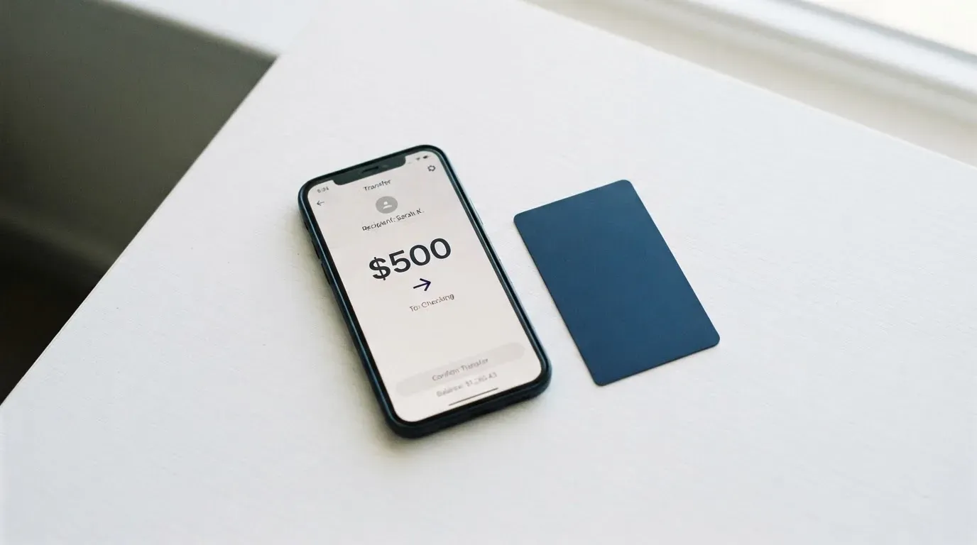 A phone showing a stablecoin transfer screen
