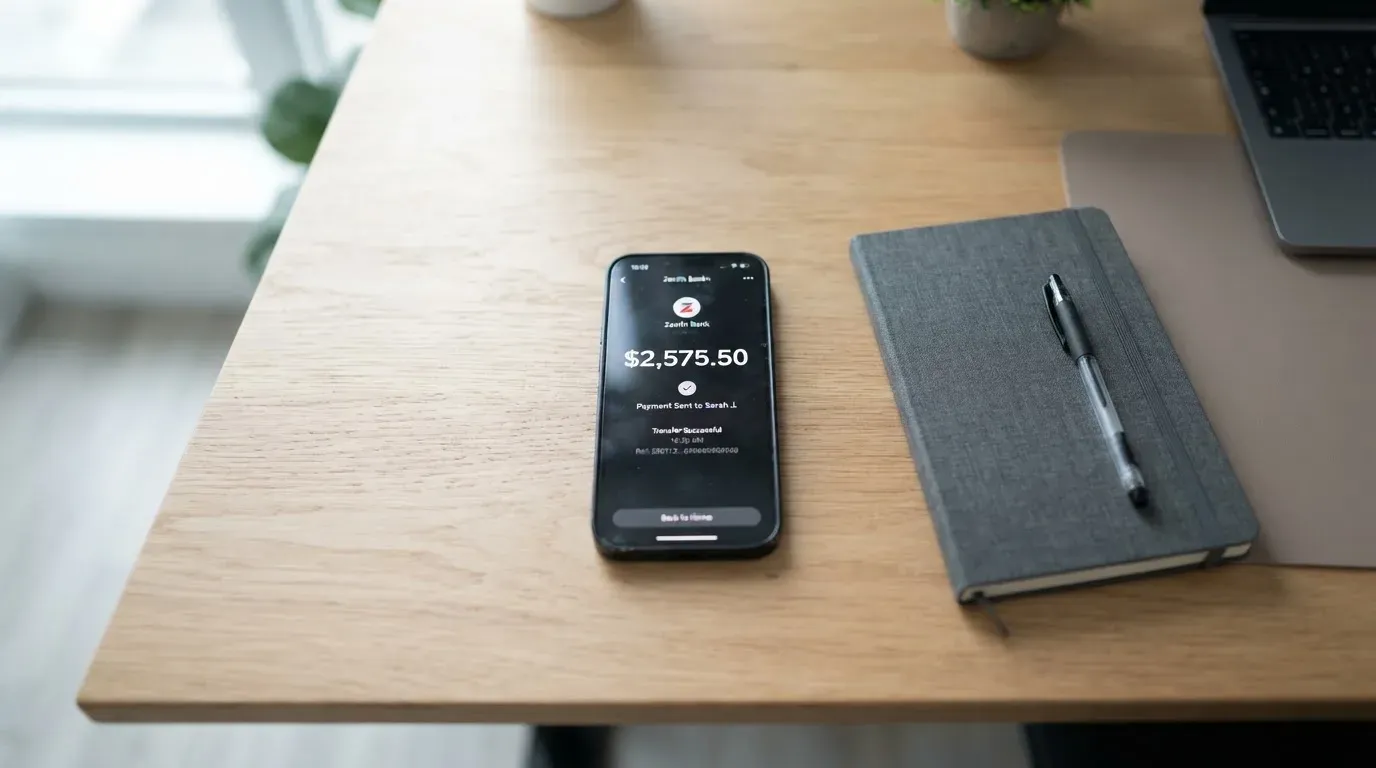A phone showing a stablecoin transfer screen