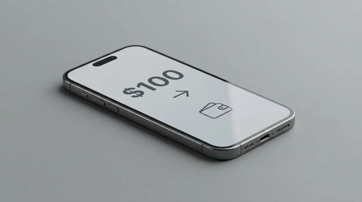 A phone showing a stablecoin transfer screen