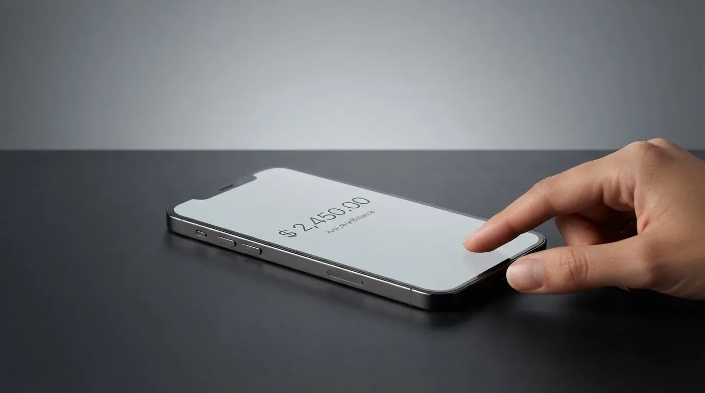 A phone showing a stablecoin transfer screen