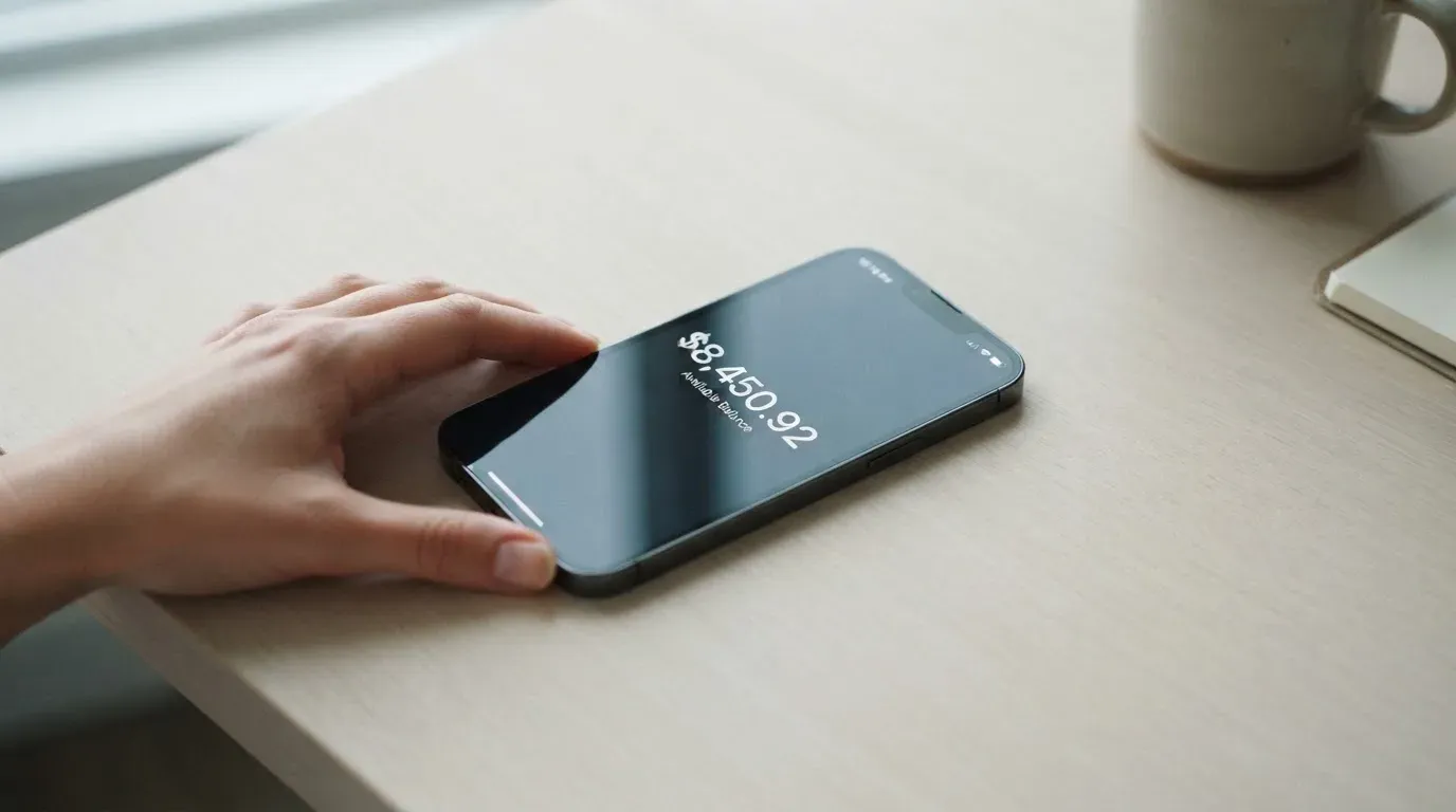 A phone showing a stablecoin transfer screen
