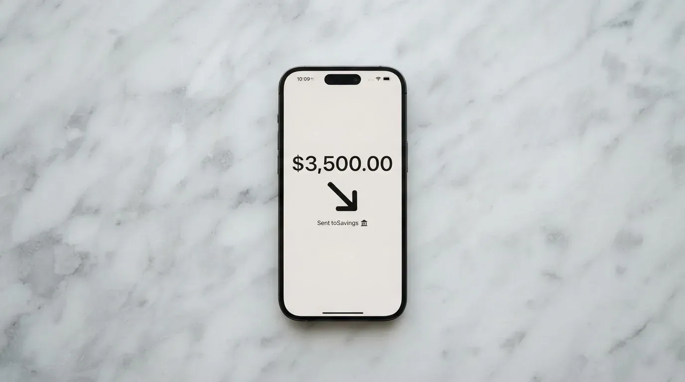 A phone showing a stablecoin transfer screen