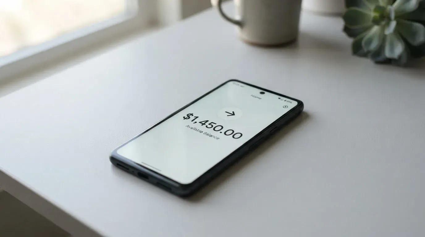 A phone showing a stablecoin transfer screen