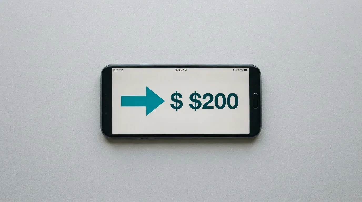 A phone showing a stablecoin transfer screen