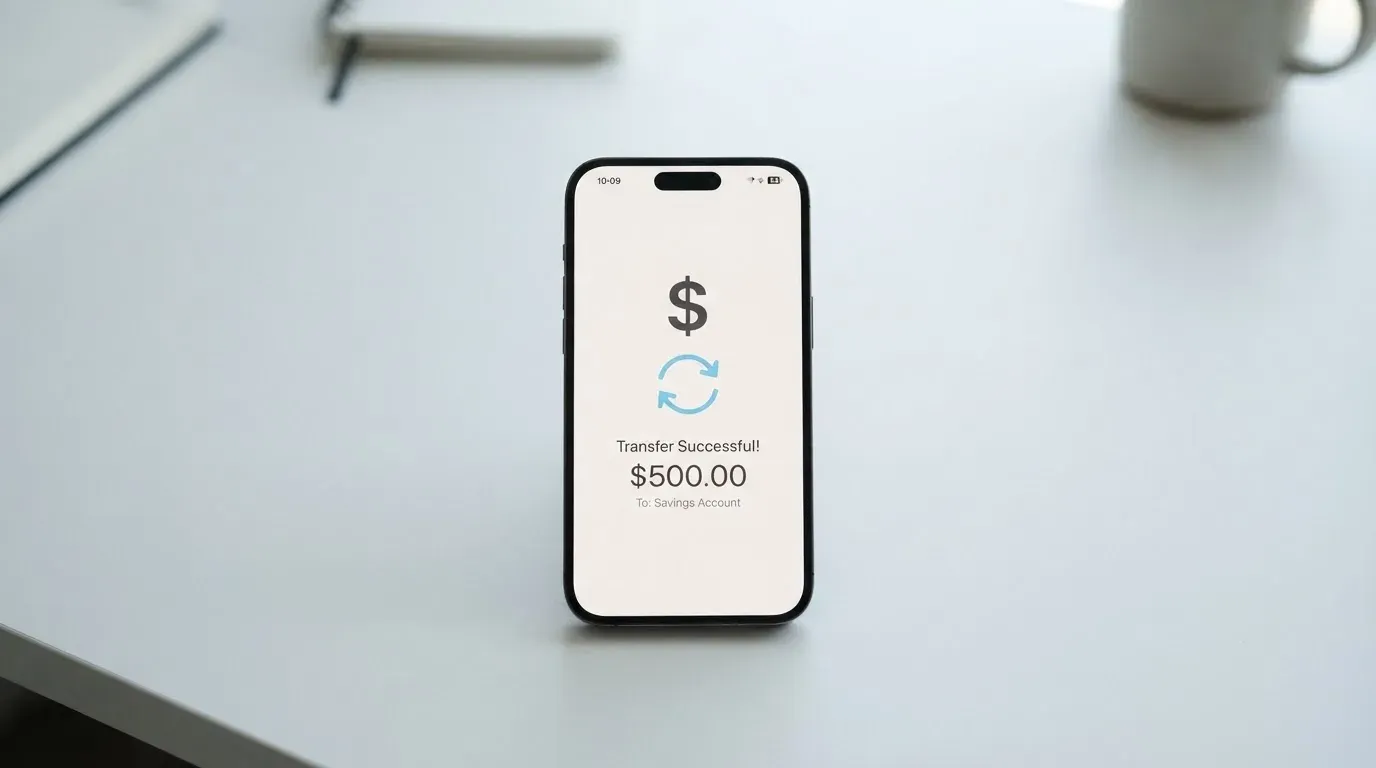 A phone showing a stablecoin transfer screen