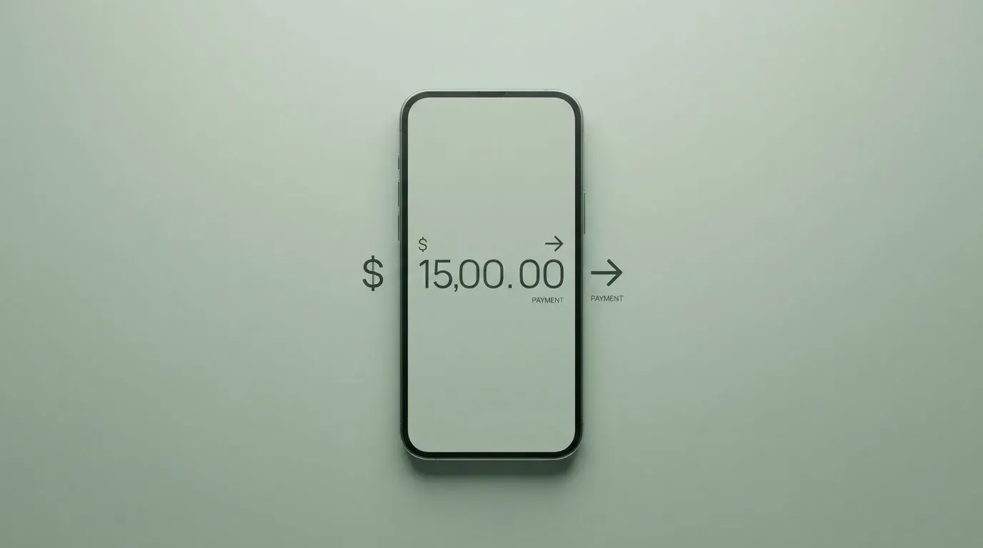 A phone showing a stablecoin transfer screen