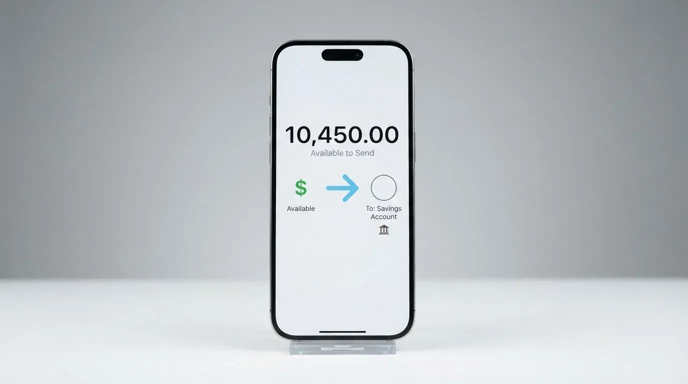 A phone showing a stablecoin transfer screen