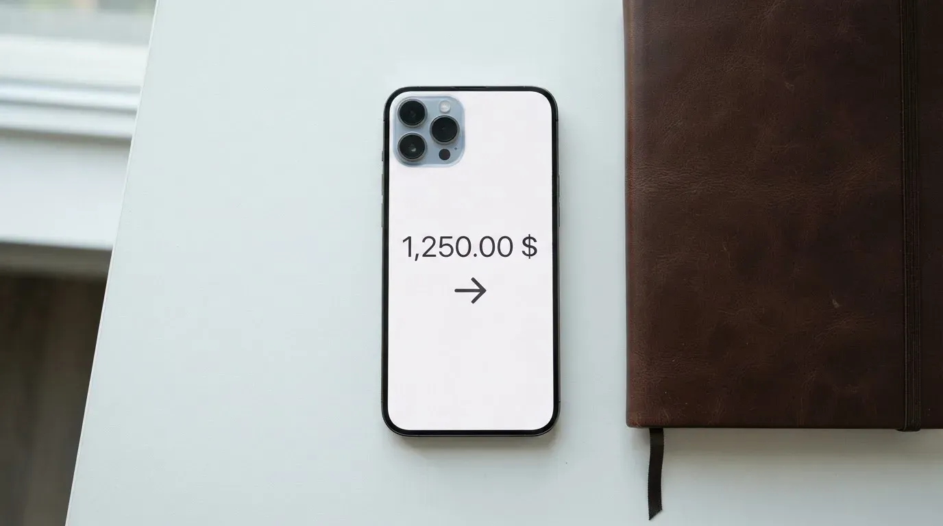 A phone showing a stablecoin transfer screen