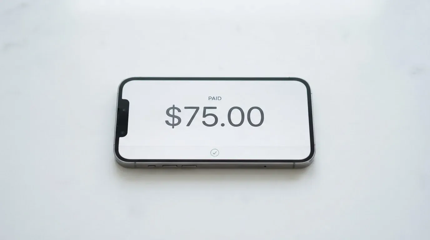 A phone showing a stablecoin transfer screen